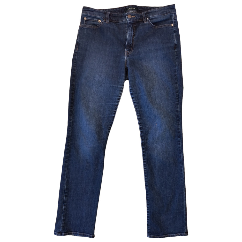 Lauren Ralph Lauren Jeans Women's Size 12 Straight Leg Medium Wash Zip Fly